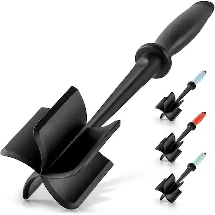 Front. Zulay Kitchen - Zulay Kitchen Hamburger Smasher & Meat Chopper for Ground Beef - Black.