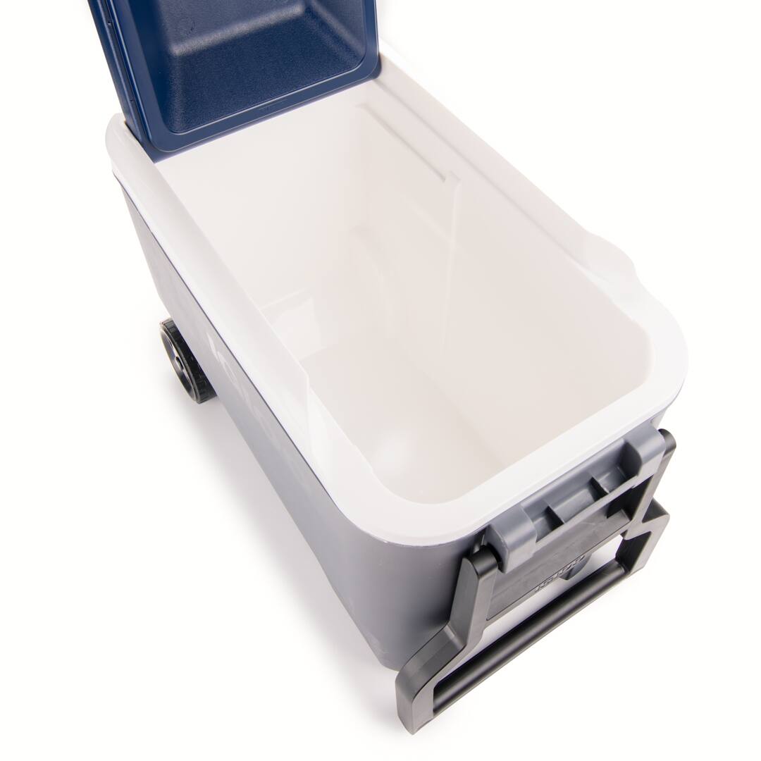 Alt View 6. Igloo - IGLOO MaxCold 40 Qt Rolling Cooler, Carbonite/Aegean Sea Blue - Carbonite/Aegean Sea Blue.