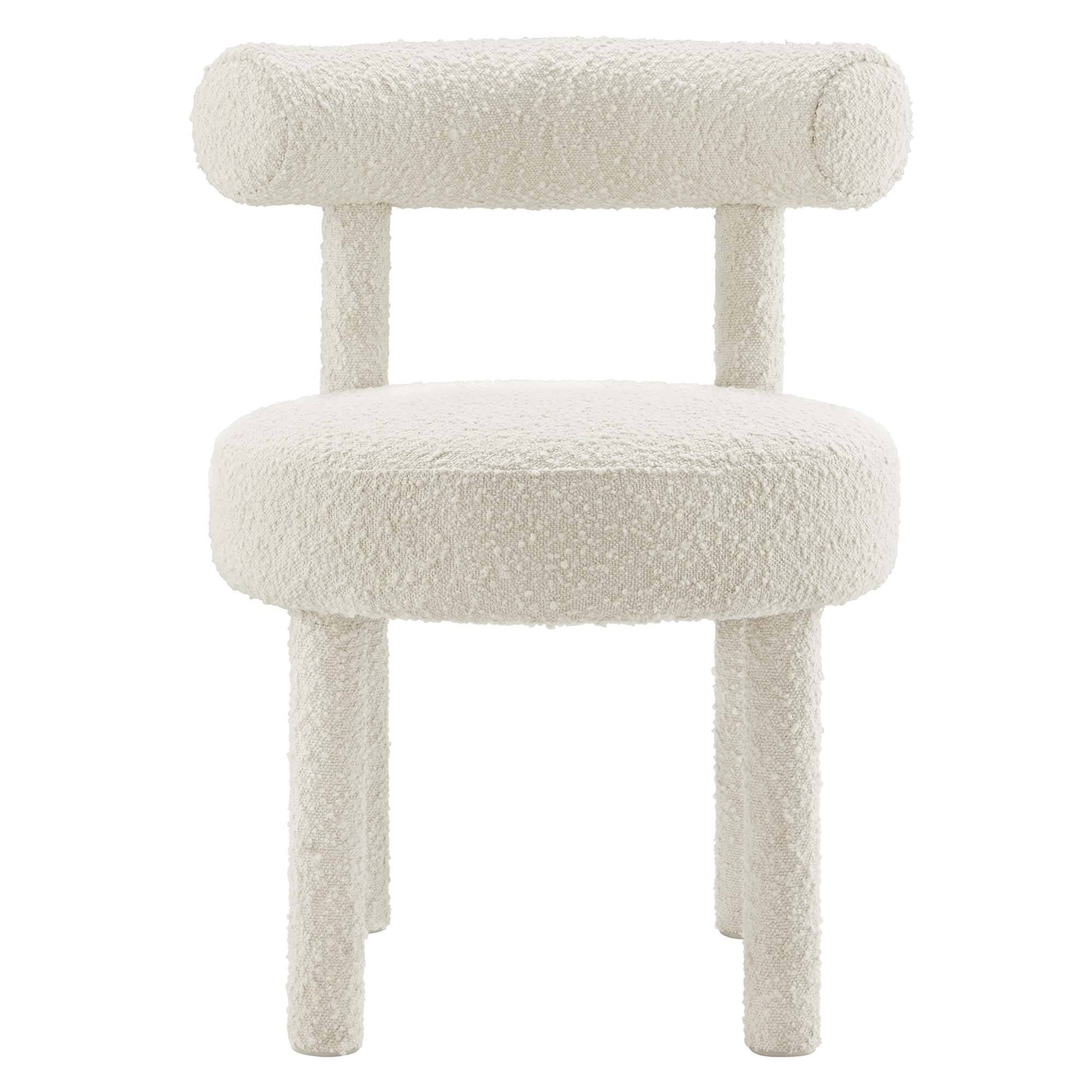 Alt View 2. Modway - Toulouse Boucle Fabric Dining Chair by Modway - White.