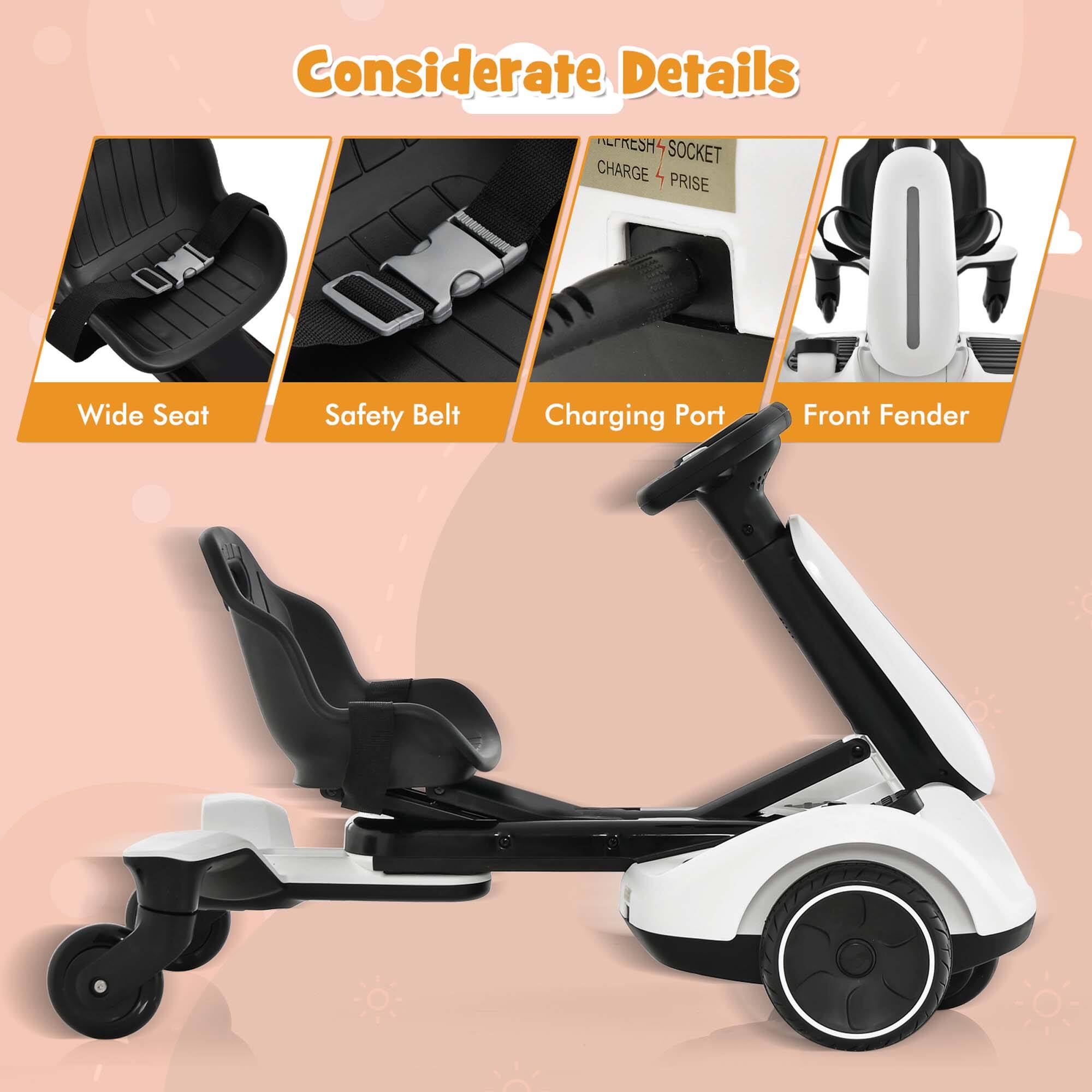 Considerate Details

- Wide Seat
- Safety Belt
- Charging Port
- Front Fender

RESH SOCKET CHARGE PRISE