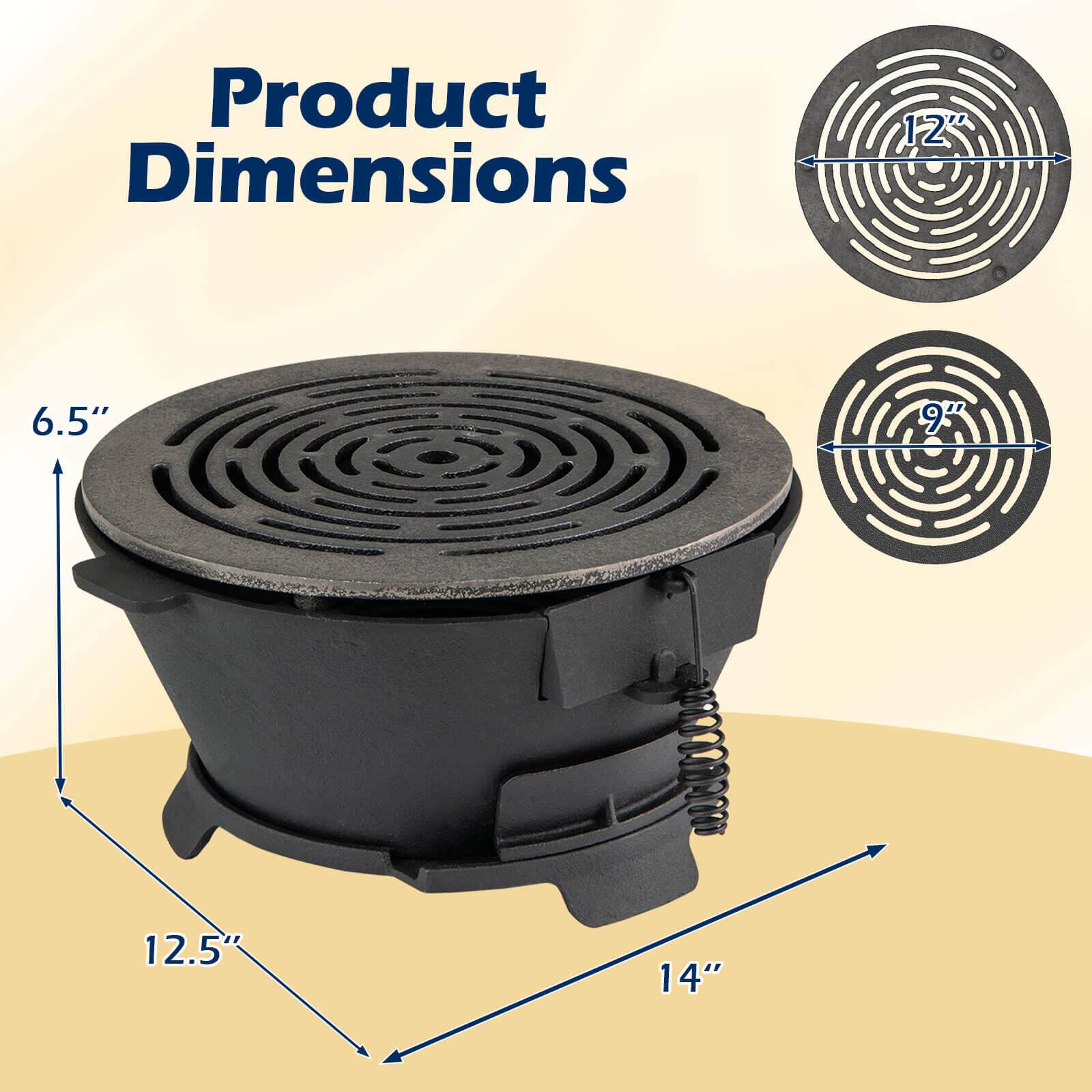 Product Dimensions

- Diameter: 12"
- Height: 14"
- Base Diameter: 9"
- Lid Diameter: 6.5"
- Overall Height: 12.5"