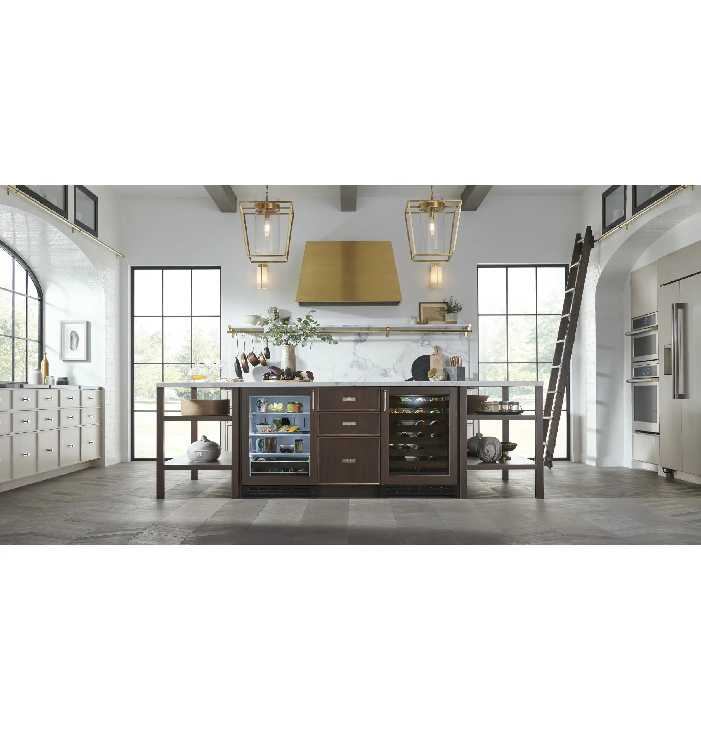 Alt View 29. Monogram - 126-Can Beverage Cooler with Full-Extension Shelf Slides - Custom Panel Ready.