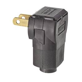 Leviton - Commercial and Residential Vinyl Non-Polarized Plug 1-15P 18-14 AWG 2 Pole 2 Wire - Black