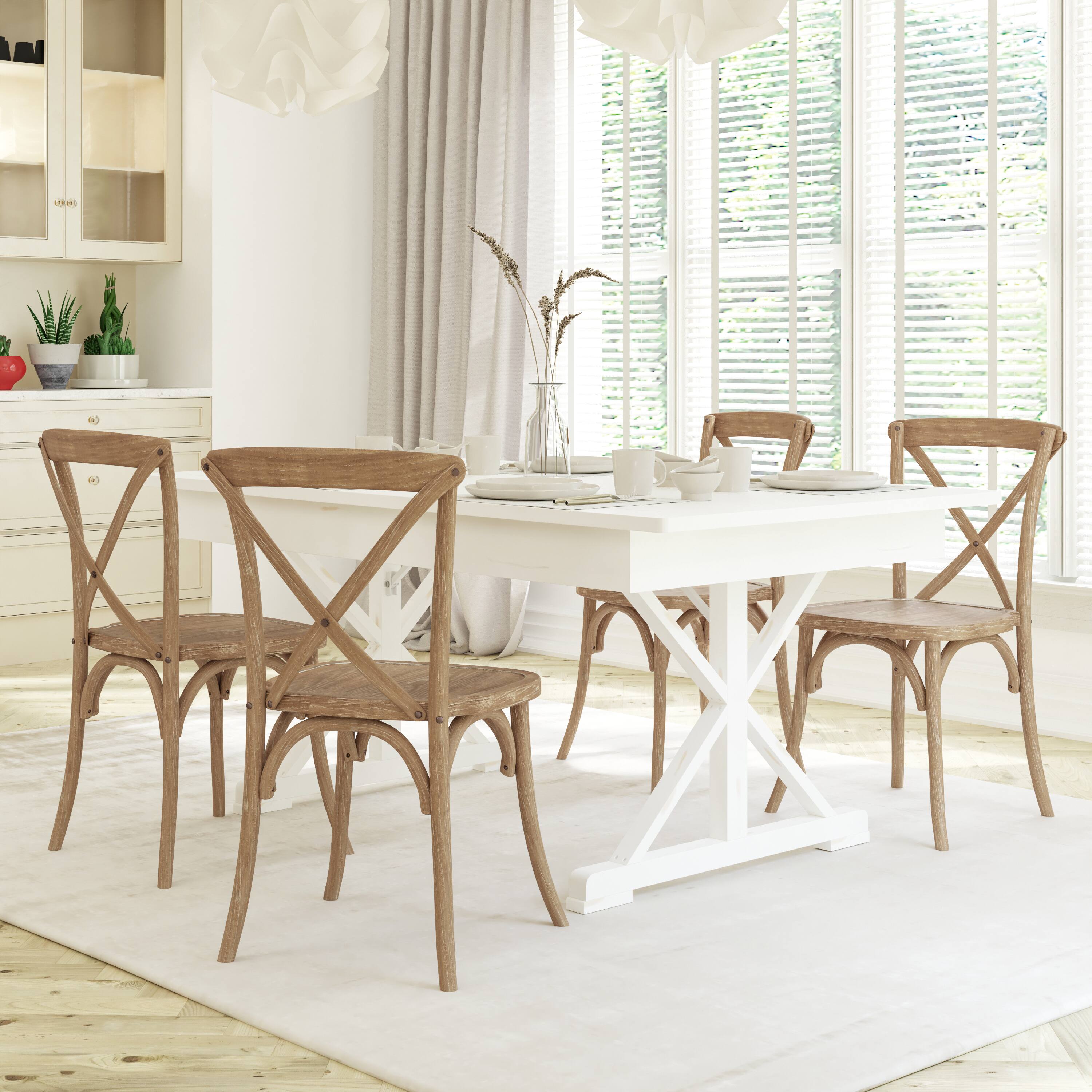 Alt View 4. Emma + Oliver - X-Back Chair - Natural White Grain.
