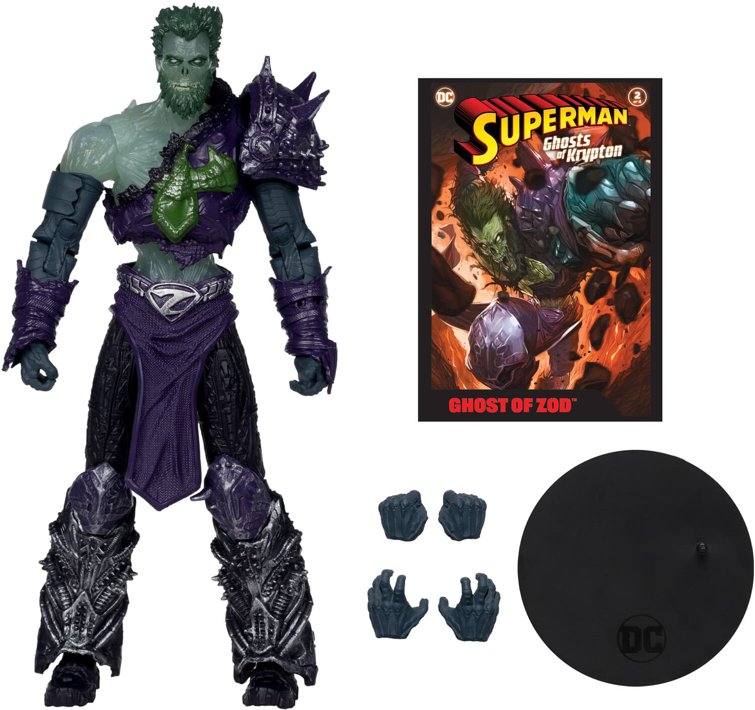DC Direct - Superman: Ghosts of Krypton - Page Punchers - 7" Ghost Of Zod Figure with Comic - COLLECTABLES - Multicolor