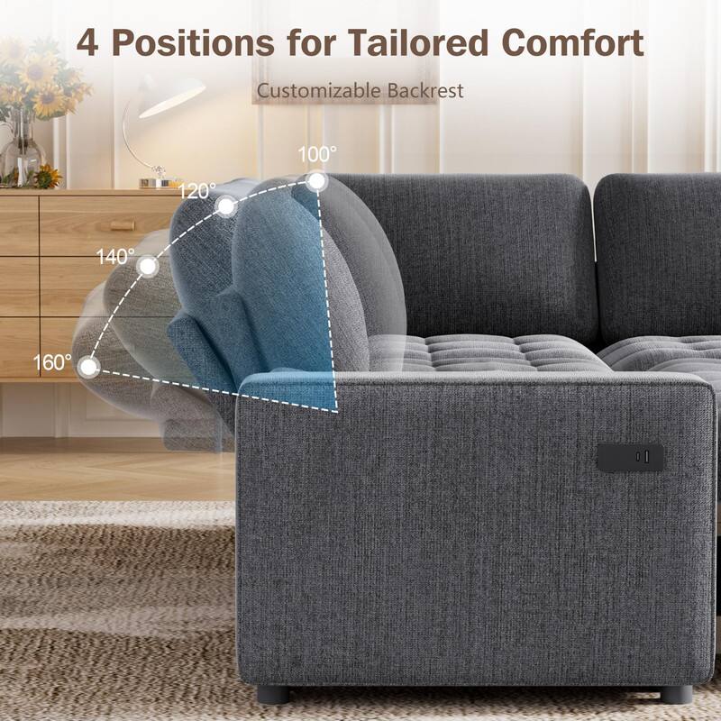4 Positions for Tailored Comfort  
Customizable Backrest  
100°  
120°  
140°  
160°