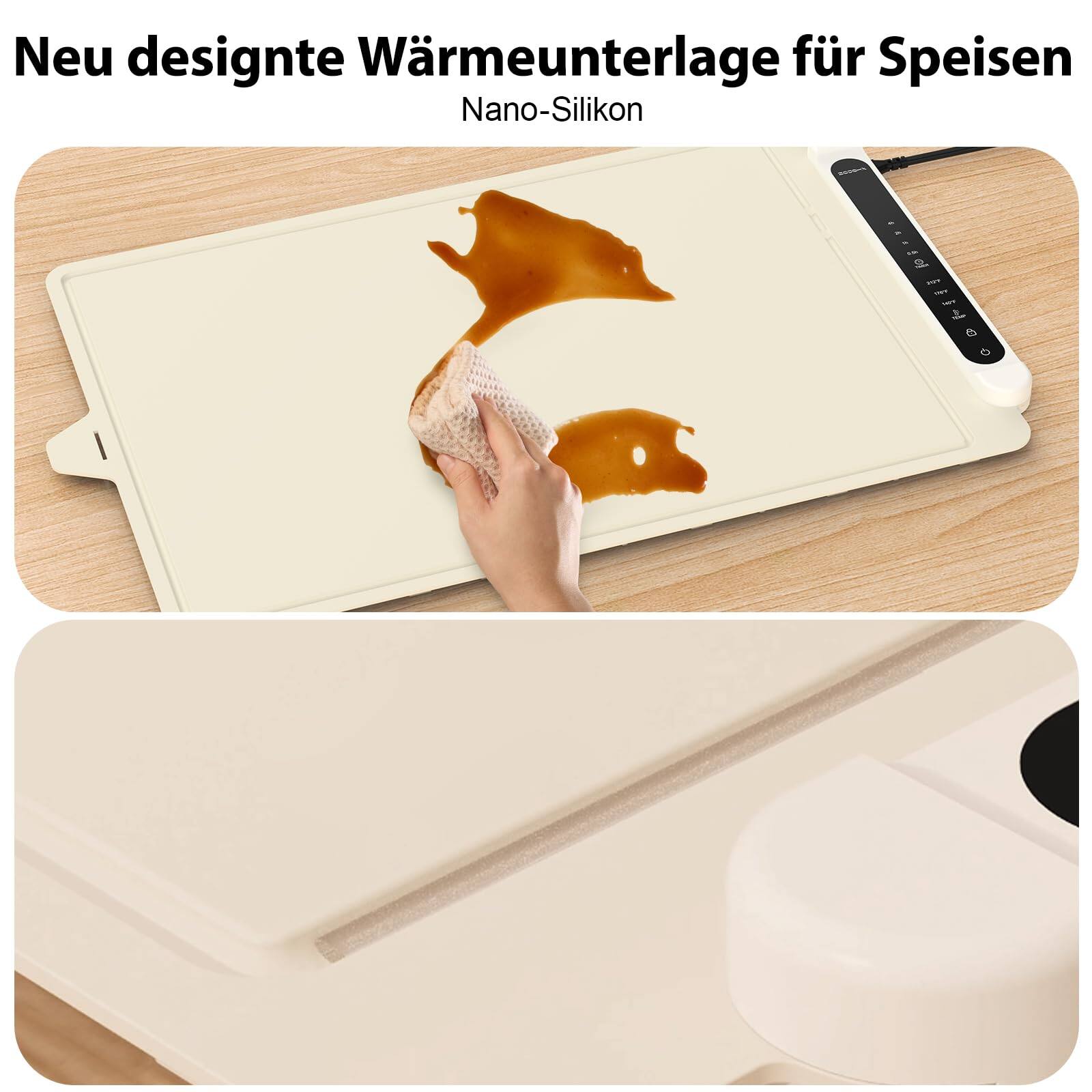 Neu designte Wärmeunterlage für Speisen  
Nano-Silikon