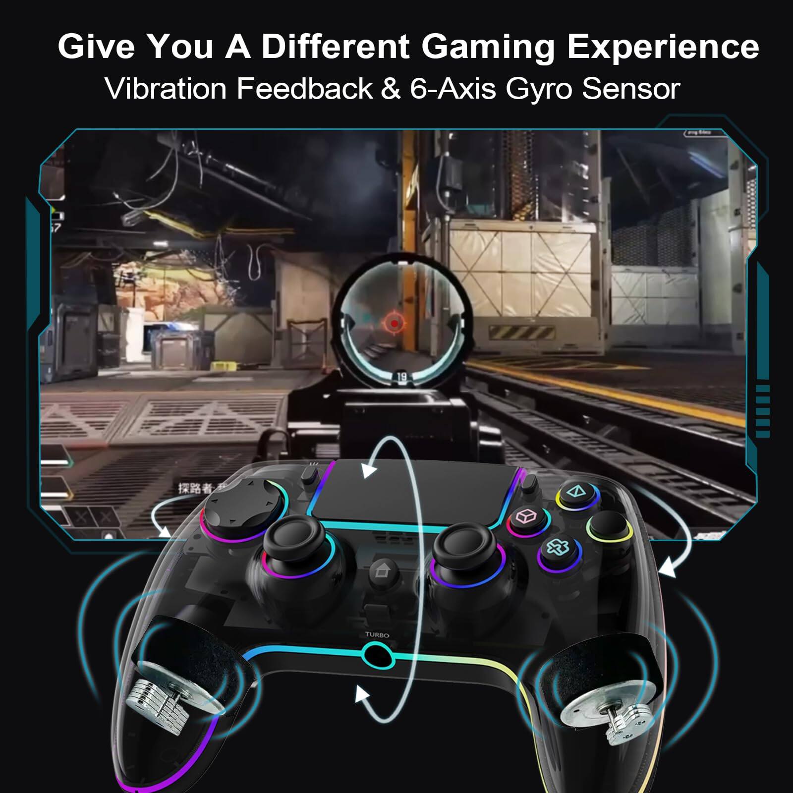Give You A Different Gaming Experience  
Vibration Feedback & 6-Axis Gyro Sensor