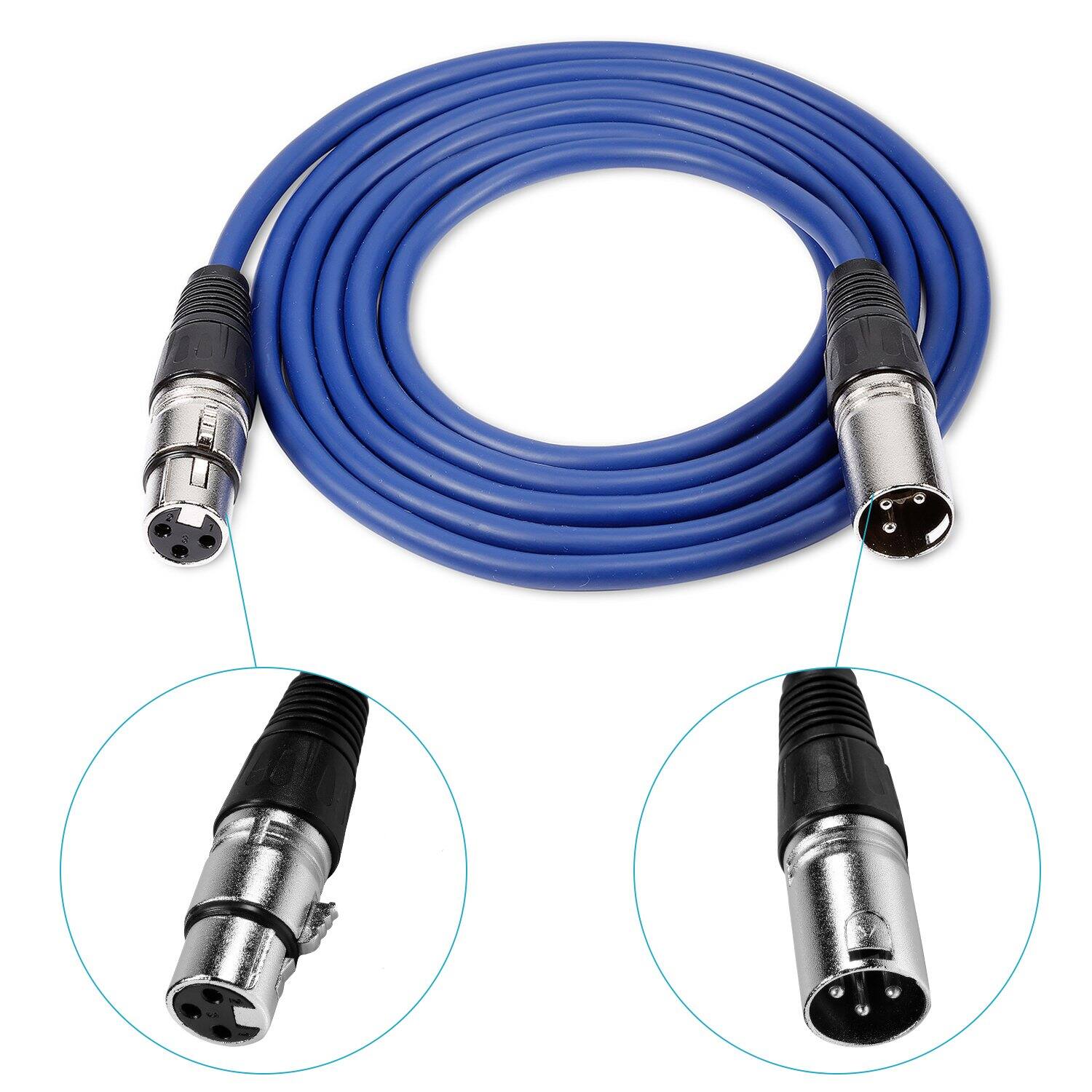 Left. Neewer - 6-Pack 3ft XLR Microphone Cables - Male to Female Snake Cord Set in 6 Colors for Audio Equipment.