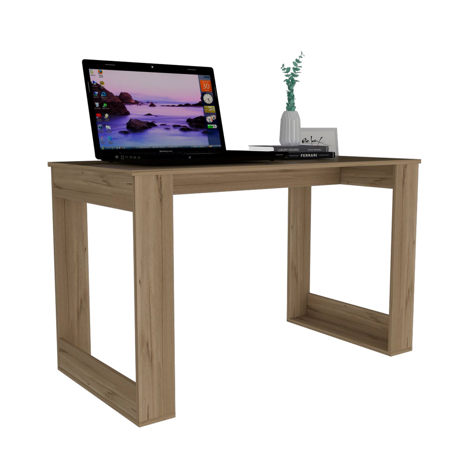 APRILSOUL - Aurora Writing Computer Desk - Light Oak