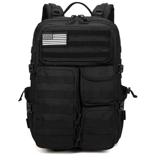 Stamp n Camp - Men's Backpack - Waterproof With Multiple Pockets And Gear For The Outdoors - Black-25L