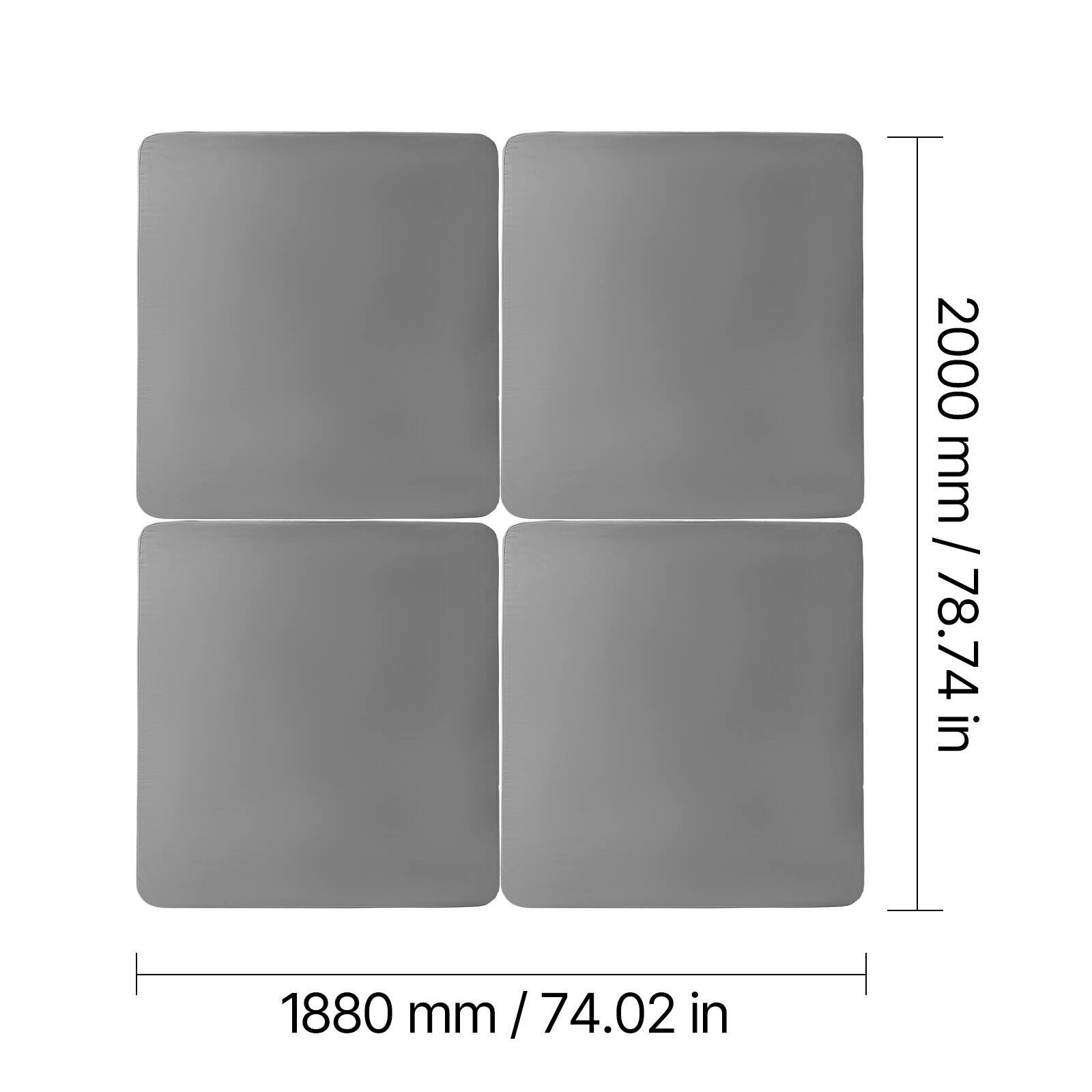 2000 mm / 78.74 in

1880 mm / 74.02 in