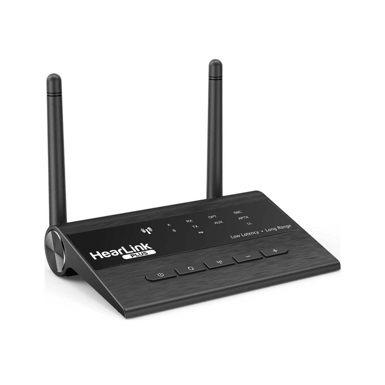 Front. BeHear - HearLink PLUS - TV Bluetooth Audio Transmitter - Silver.