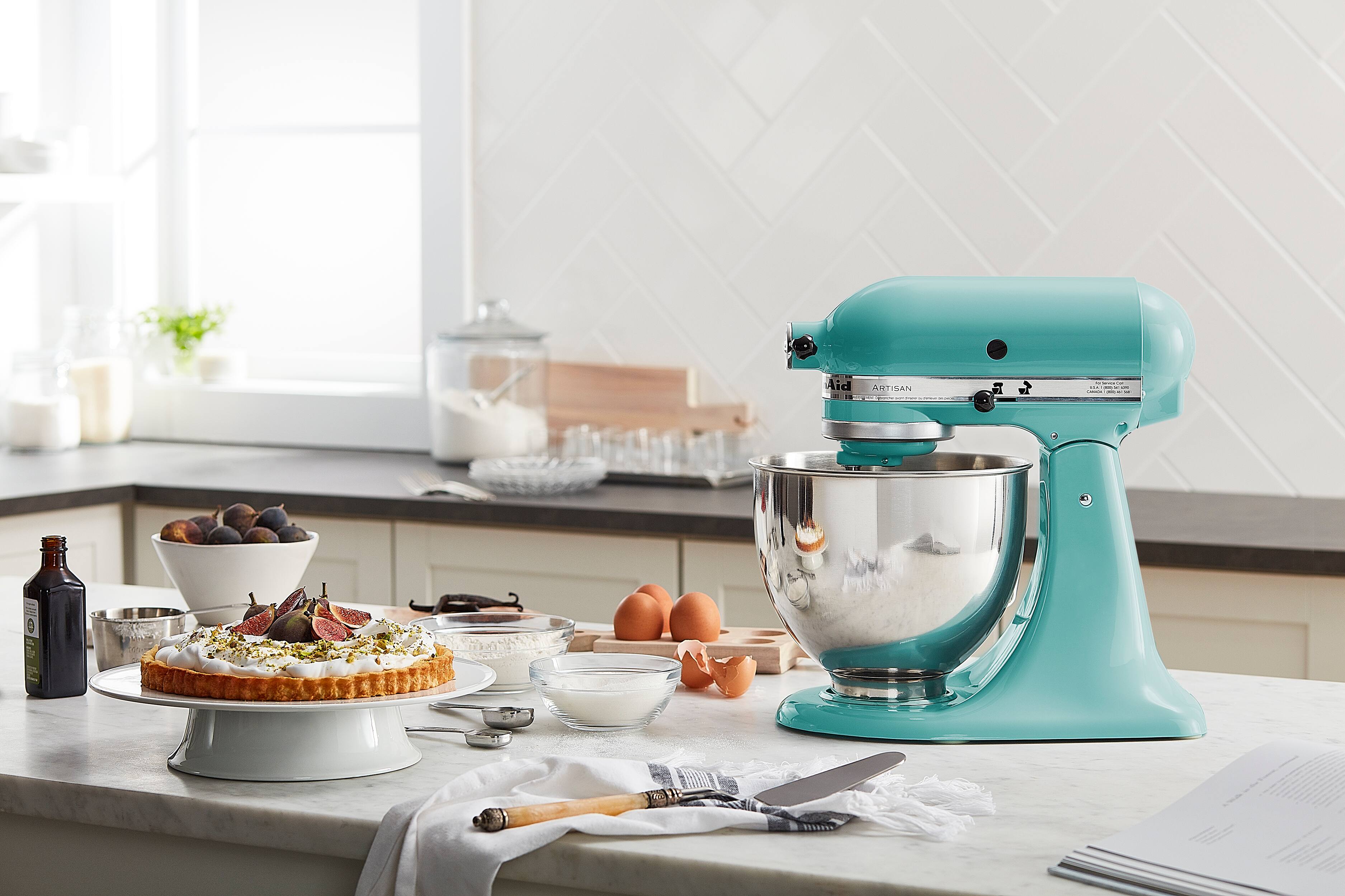 Alt View 1. KitchenAid - KitchenAid Artisan Series 5 Quart Tilt-Head Stand Mixer - KSM150PSAQ - Aqua Sky.