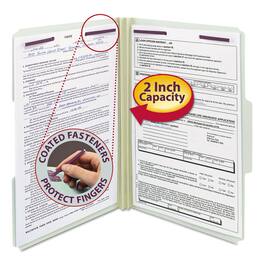 Smead Manufacturing - Recycled Pressboard Fastener Folders, , Fasteners, 2" Expansion, Legal Size, Gray-Green, 25/Box