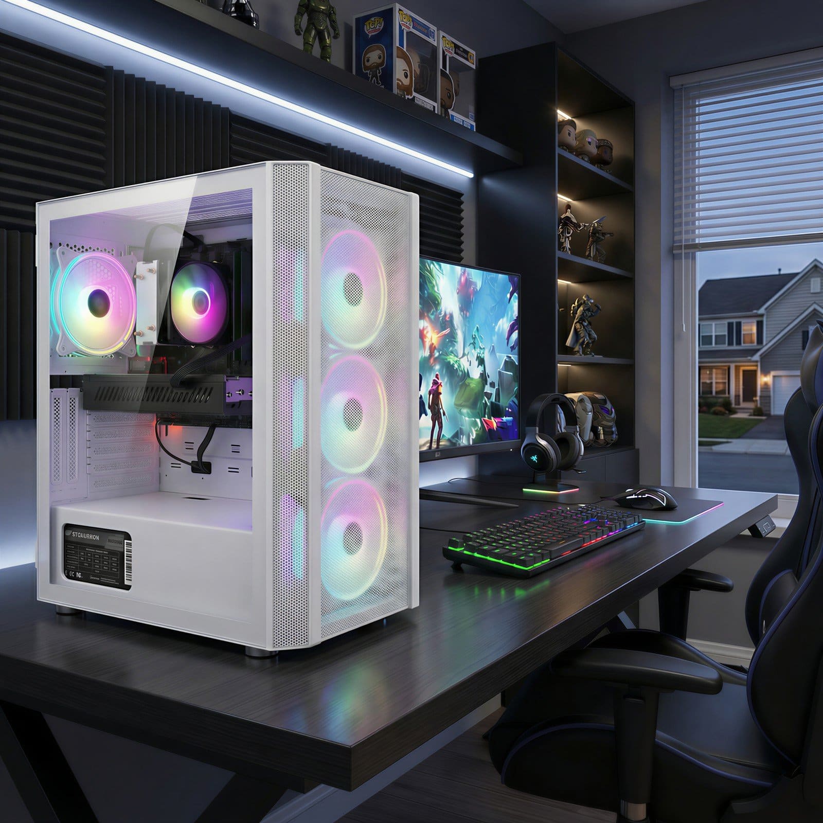 STGAubron Gaming PC Computer Desktop, Ryzen 5 5500 up to 4.2GHz