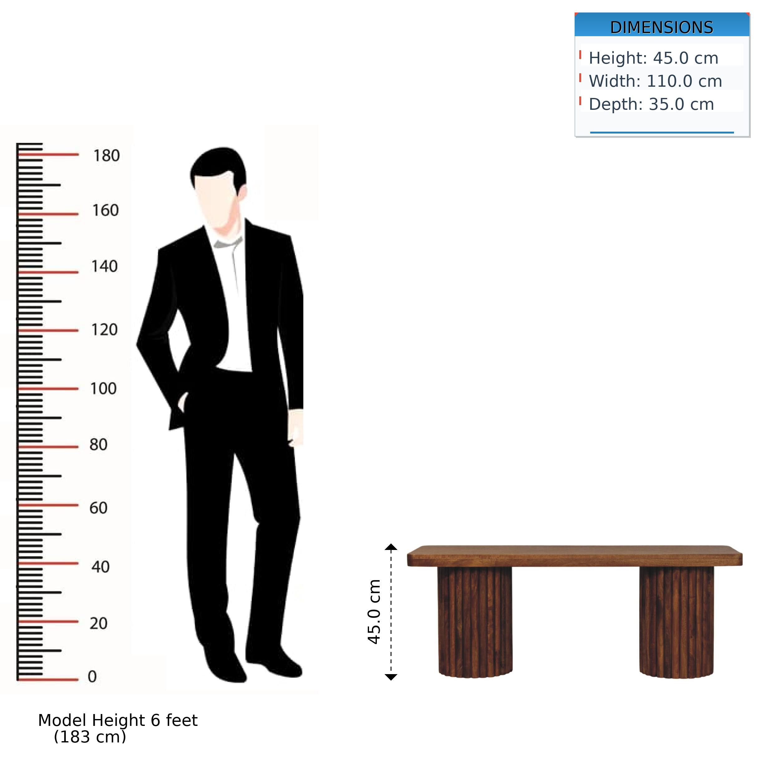 DIMENSIONS  
Height: 45.0 cm  
Width: 110.0 cm  
Depth: 35.0 cm  

Model Height: 6 feet (183 cm)