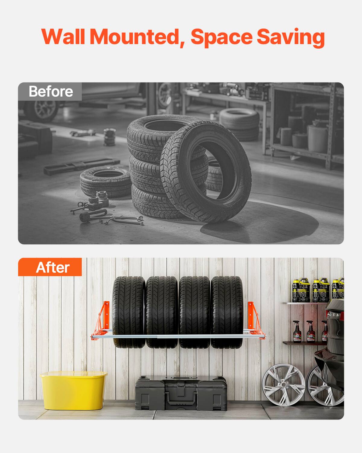 Wall Mounted, Space Saving

Before

After