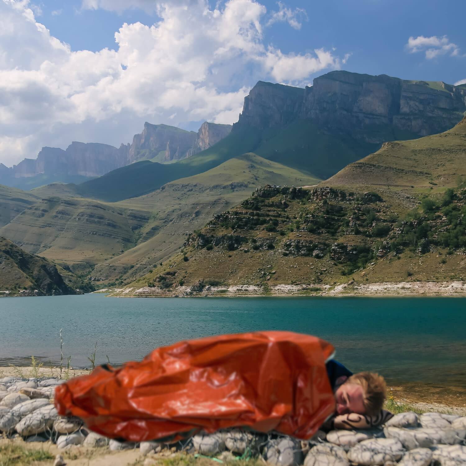 Alt View 9. Dapper Styles - Emergency Bivy Sack Bag - Sleeping Bags Mylar Bivvy Waterproof Lightweight Foil Patriot Compact Gear Blanke... - Default.