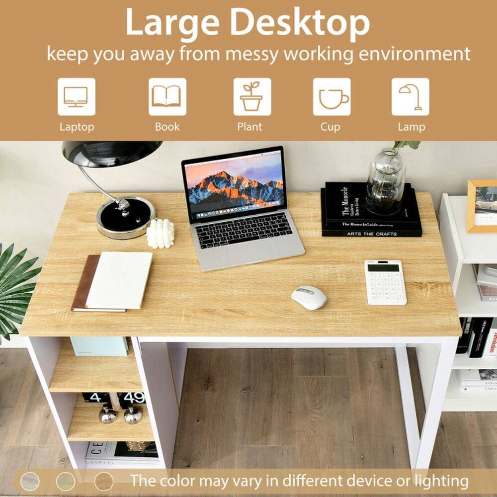 Large Desktop  
keep you away from messy working environment  

Laptop  
Book  
Plant  
Cup  
Lamp  

The color may vary in different device or lighting