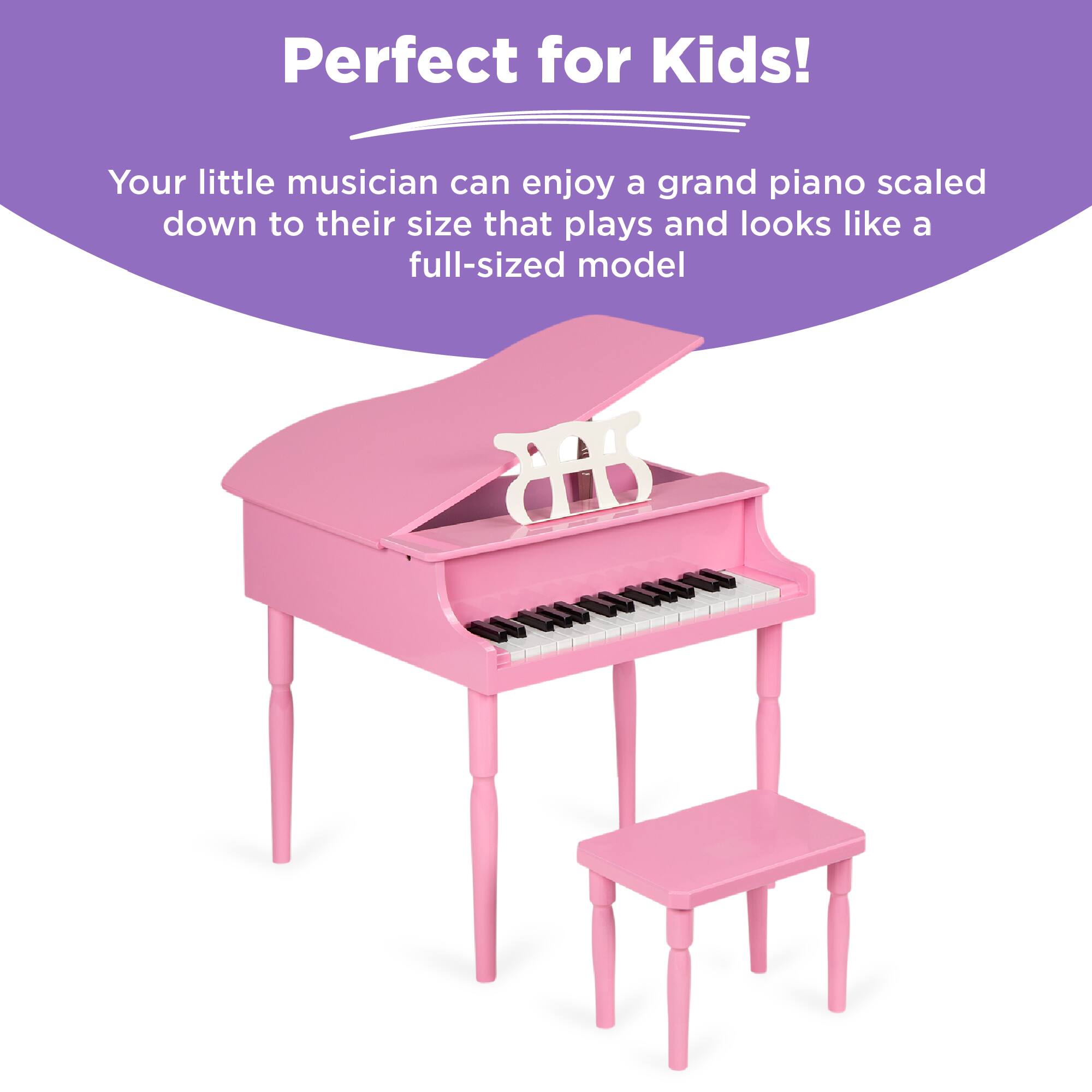 Perfect for Kids!

Your little musician can enjoy a grand piano scaled down to their size that plays and looks like a full-sized model.