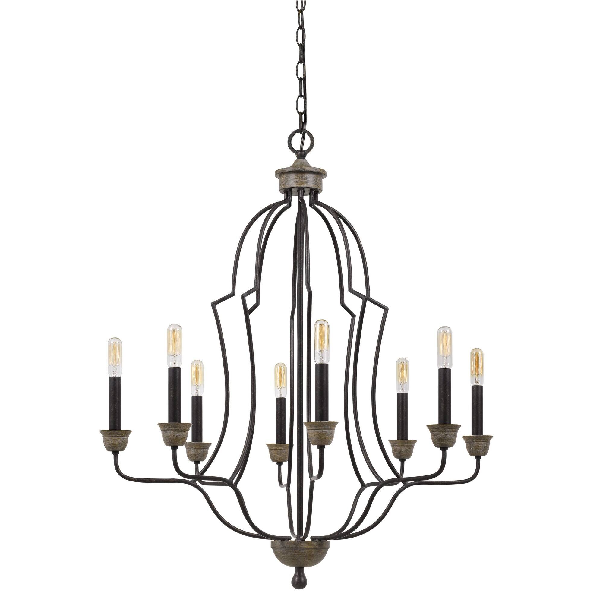 Front. Manhattan Lane - 60 X 8 Watt Metal Chandelier with Tubular Frame - Bronze.