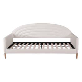 SlickBlue - Mid-Century Modern Velvet Upholstered Daybed for Bedroom or Living Room - White