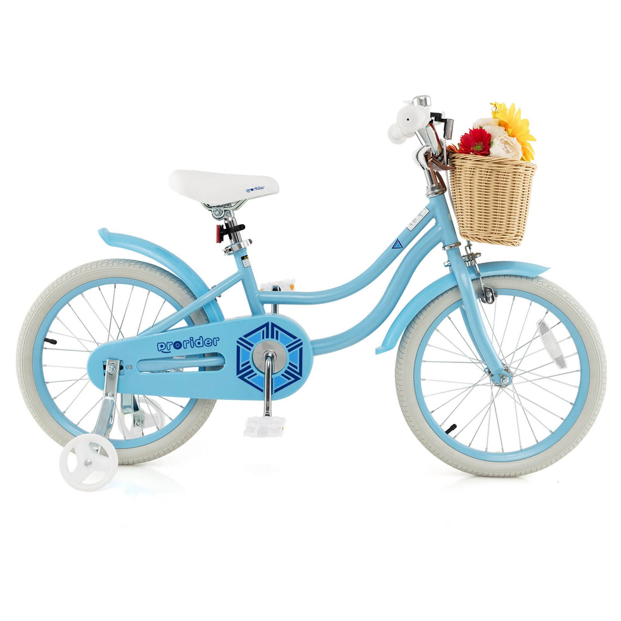 Alt View 8. Costway - Costway 18" Kid's Bike with Training Wheels Adjustable Handlebar Seat Handbrake - Blue.