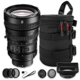Bundle - Sony - FE PZ 28-135mm f/4 G OSS Lens (SELP28135G) + Filter Kit + Case + Cap Keeper - Black