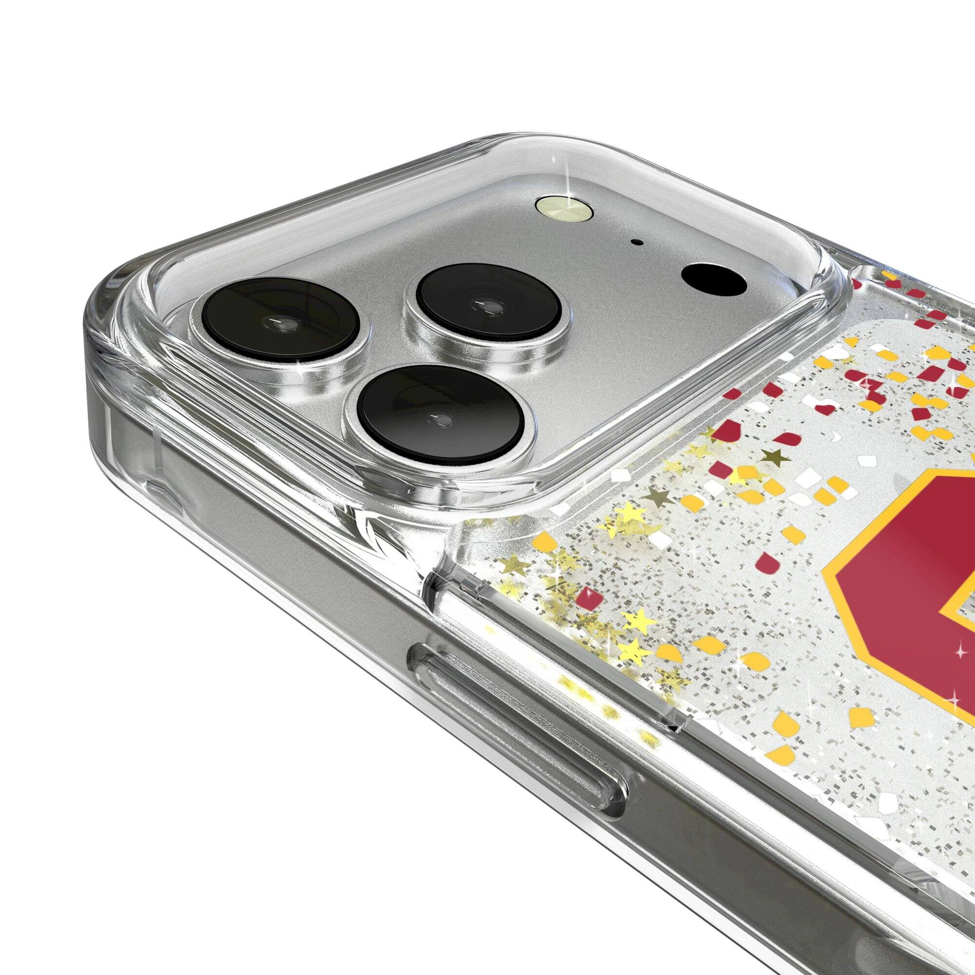 Alt View 2. Keyscaper - USC Trojans iPhone Glitter Confetti Design Case - 14 - Multicolor.