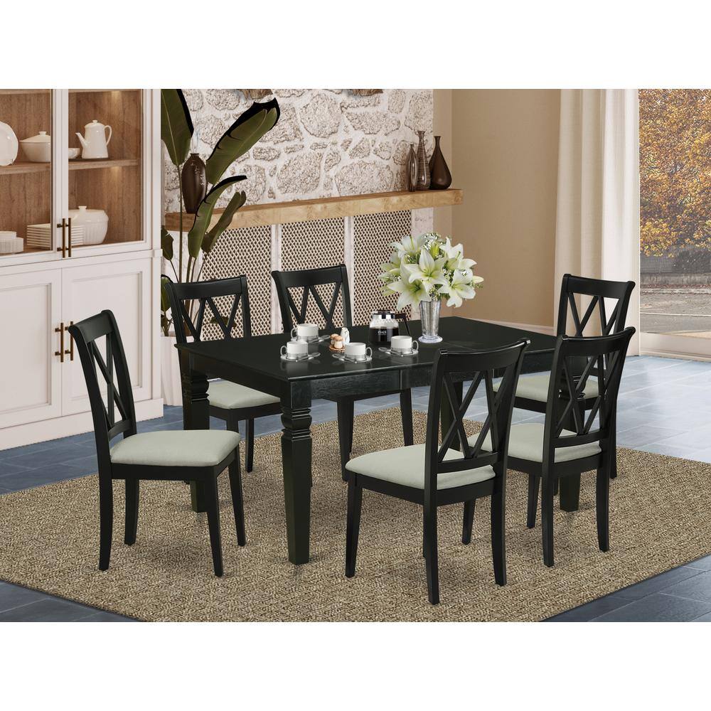 Left. East West Furniture - Dining Room Set Black - Brown.