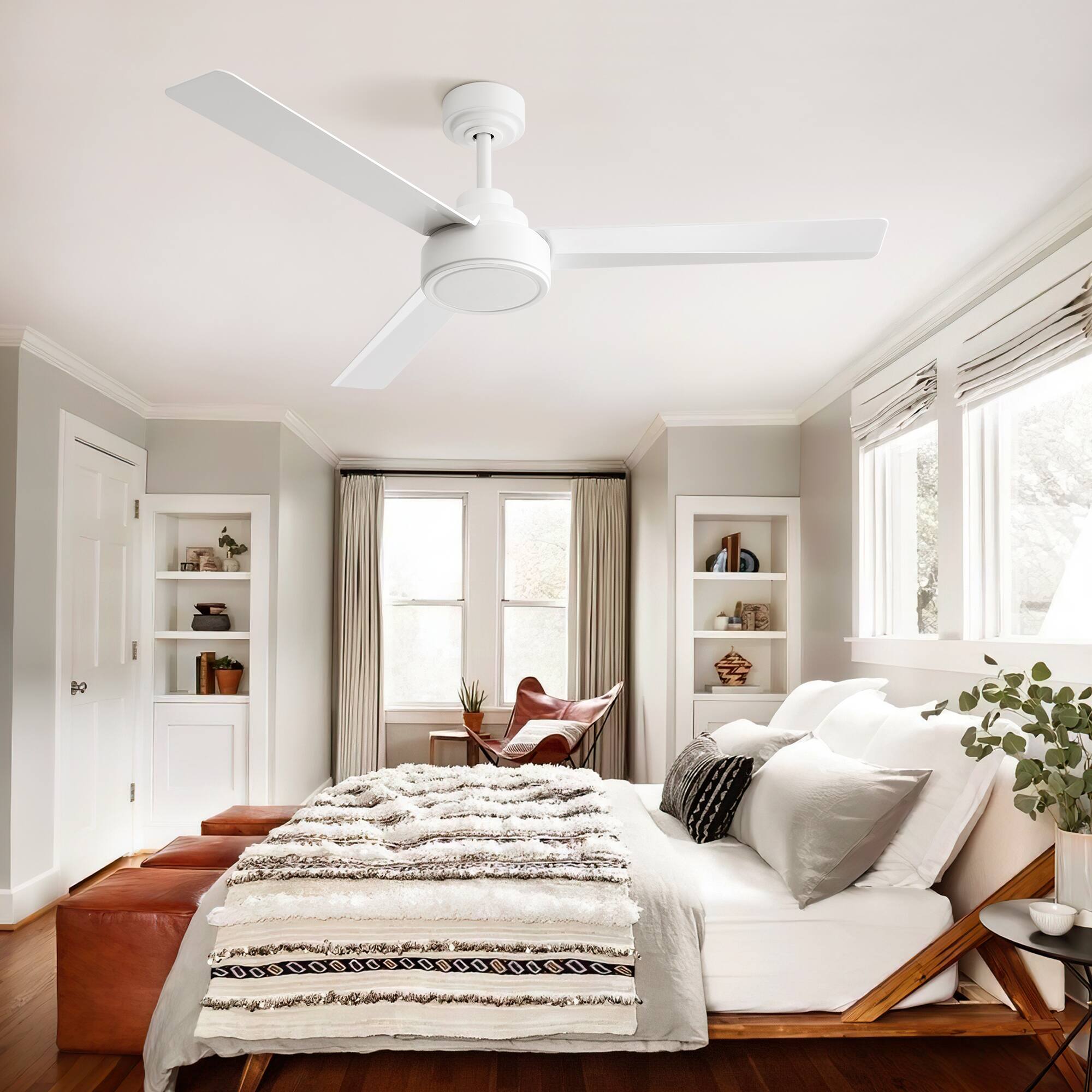 Alt View 2. APRILSOUL - 52-in DC Ceiling Fan Remote 6 Speed Reversible Quiet Indoor Outdoor - White.