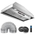 Costway - 36 inches - Externally Vented - Under cabinet Range Hood - Silver