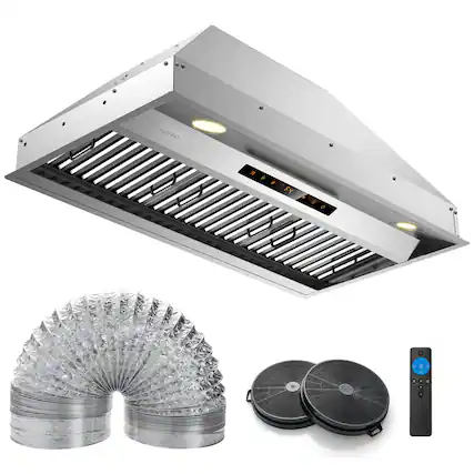 Front. Costway - Costway 36 Inch Under Cabinet Range Hood with 4 Fan Speeds, Touch/Gesture/Remote Control - Silver.