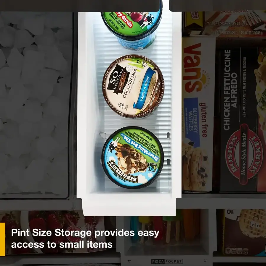 The text on the image reads: "Pint Size Storage provides easy access to small items."
