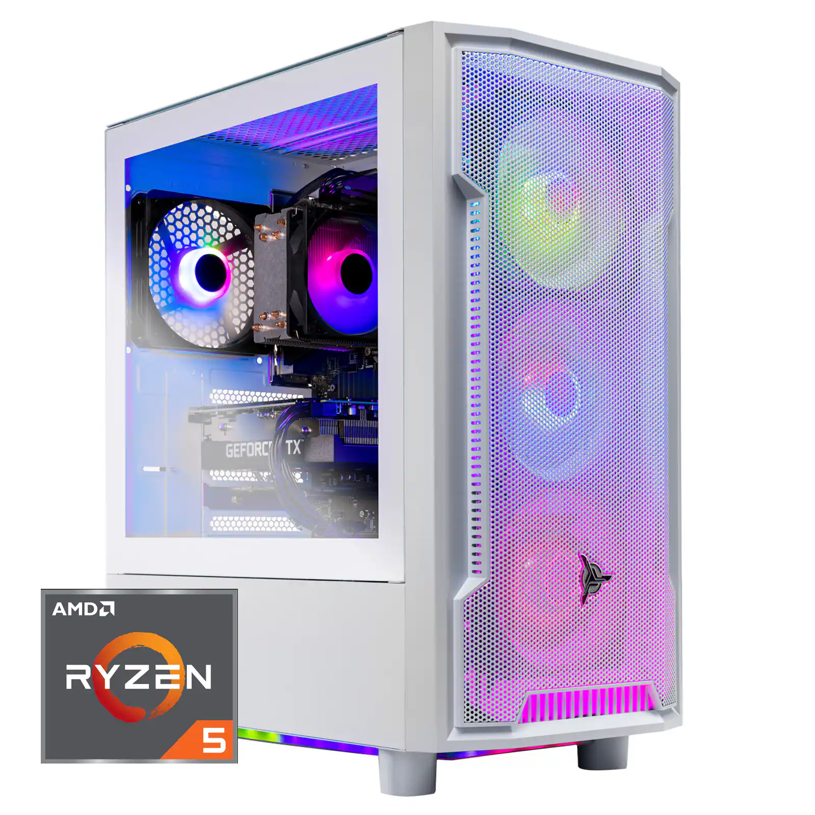 Skytech Gaming - Archangel 4 Gaming Desktop PC – AMD Ryzen 5 7600X – 32GB Memory – AMD Radeon 7600 – 1TB NVMe SSD - White