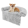 Front. Costway - Costway Plush Calming Dog Couch Bed with Anti-Slip Bottom Plush Mat for Small Dogs & Cats - Gray.