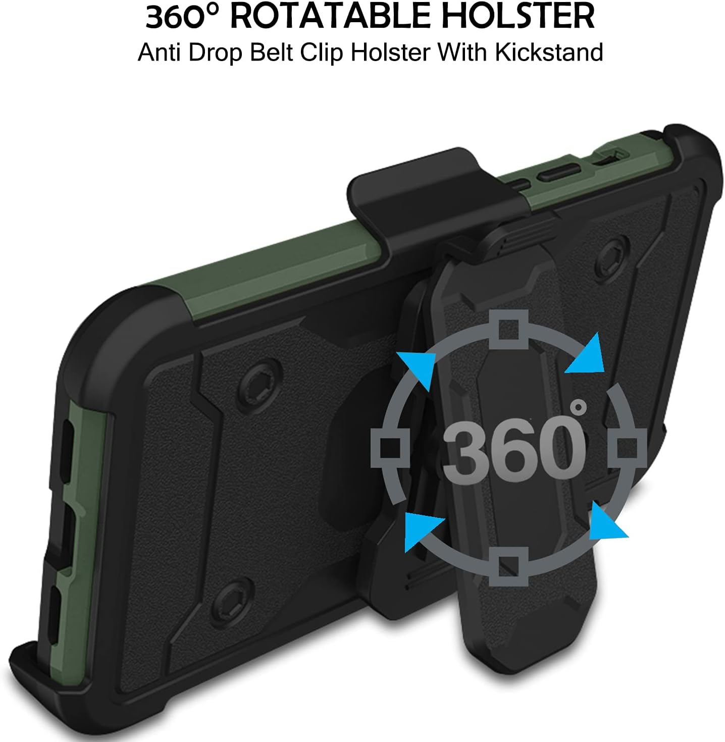 360° ROTATABLE HOLSTER  
Anti Drop Belt Clip Holster With Kickstand