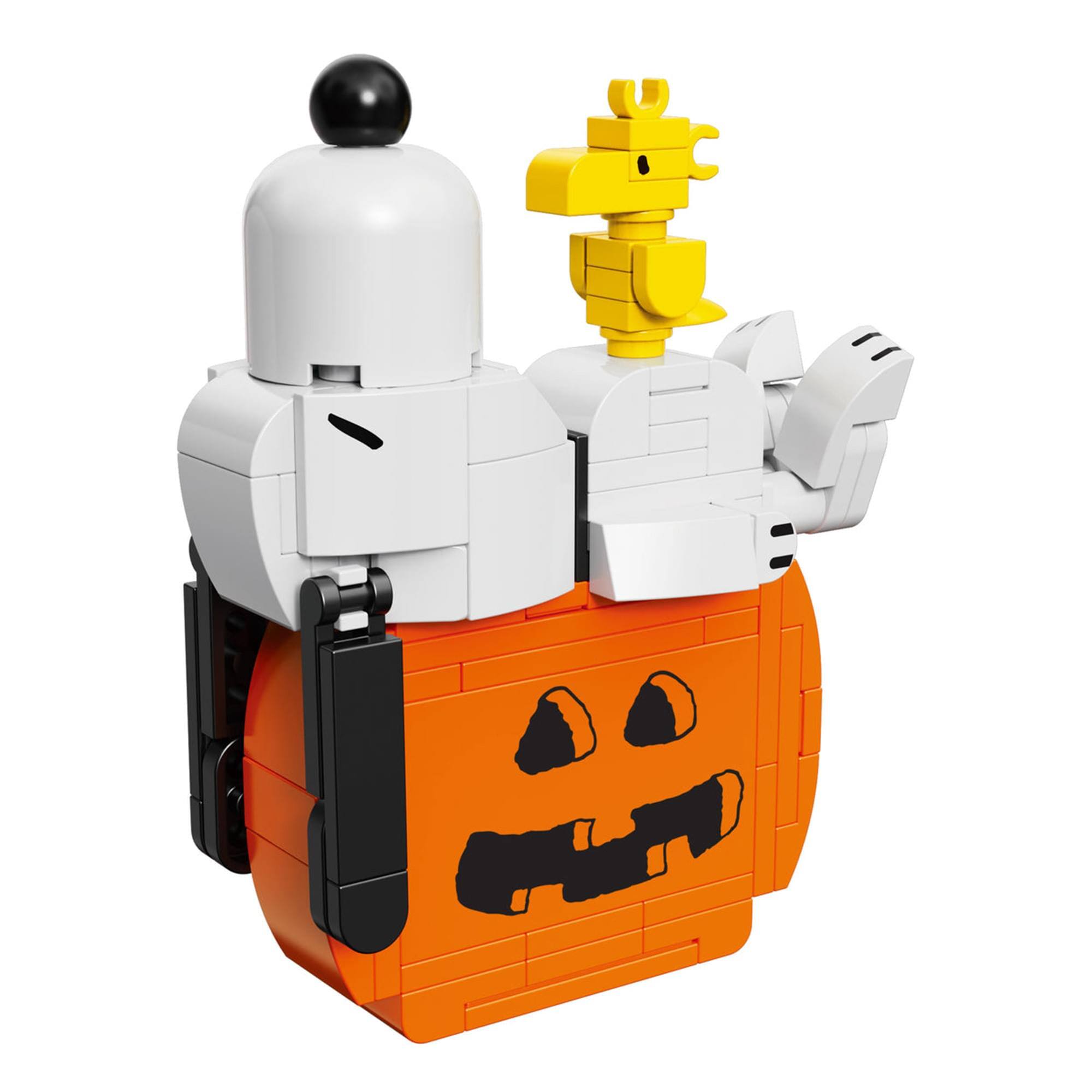 Alt View 10. Brickcraft - Peanuts Snoopy Sleeping On Pumpkin 122-Piece Building Set - Orange.