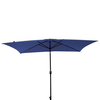Front. Boyel Living - 10 ft. x 6.5 ft. Rectangular Market Umbrella with Waterproof and UV Resistant in Navy Blue - Navy Blue.
