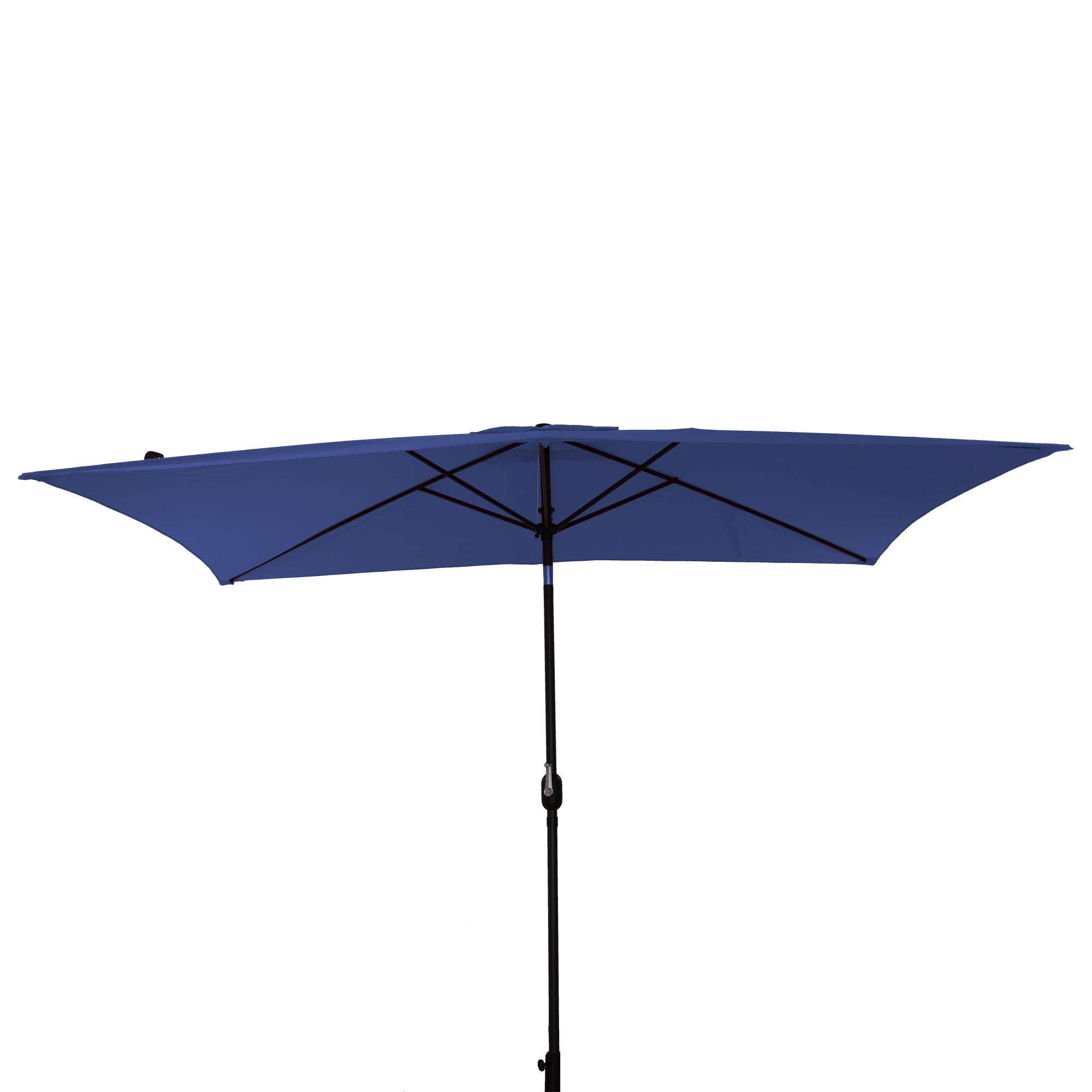Front. Boyel Living - 10 ft. x 6.5 ft. Rectangular Market Umbrella with Waterproof and UV Resistant in Navy Blue - Navy Blue.