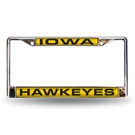 Rico Industries - Iowa Hawkeyes Chrome Metal Laser Cut License Plate Frame - Multi