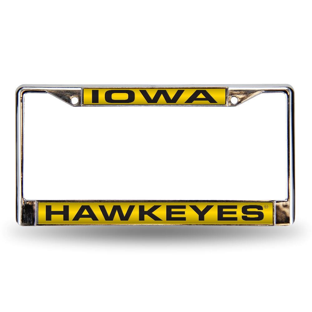 Iowa Hawkeyes Chrome Metal Laser Cut License Plate Frame