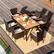 Alt View 3. Costway - 7PCS Patio Rattan Dining Set 6 Stackable Chairs Cushioned - Brown.