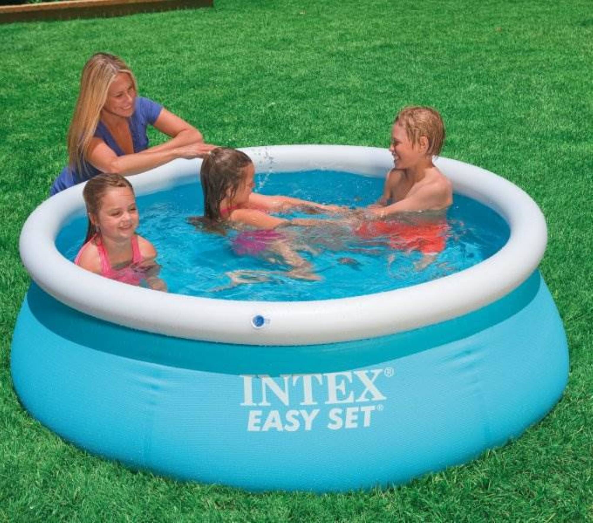 Alt View 15. Intex - 6ft x 20in Easy Set Inflatable Outdoor Kids Swimming Pool - Multi.