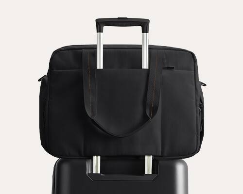 Alt View 1. Bagsmart - Moss 30L Weekender Duffle Bag, Water-Resistant Overnight Bag with 15.6" Laptop Compartment for Travel & Commute - Black.