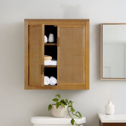 Front. Teamson Home - Teamson Home Hatteras 2-Door Wall Cabinet, Natural - Natural.