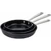 Front. Alva - Alva Maestro 3-Piece Ceramic Nonstick Fry Pan Set (8", 9.5", 11") – Toxic-Free, Oven Safe - Black.