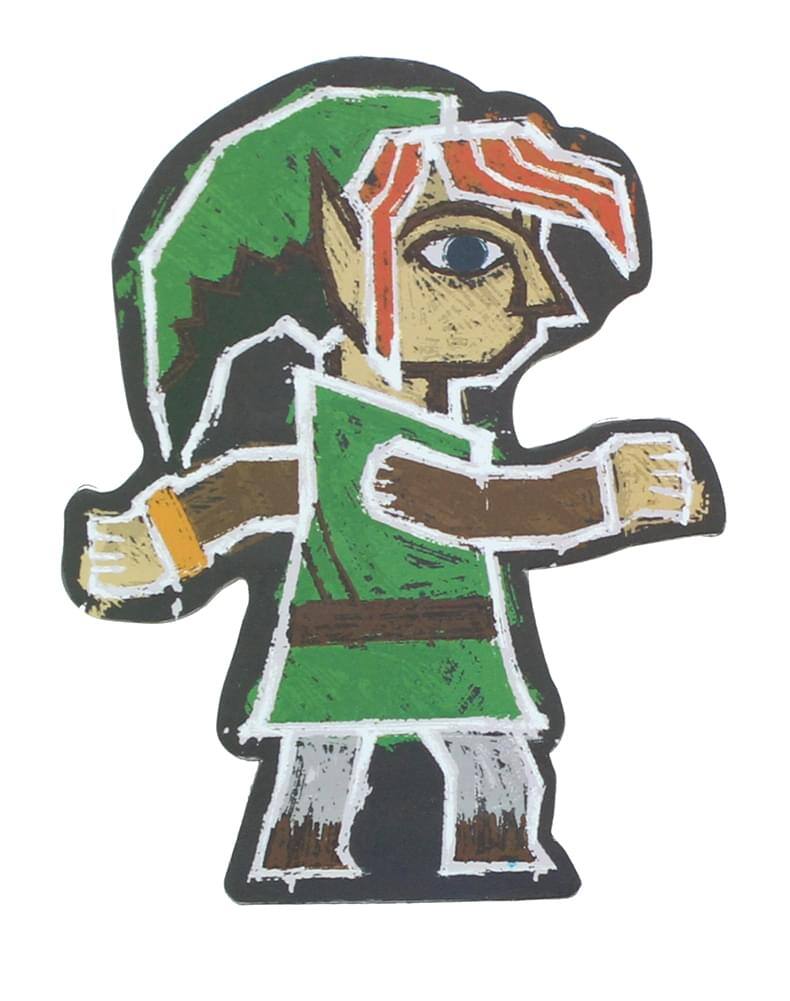 Alt View 1. Just Funky - The Legend of Zelda Link Painting 4-Inch Auto Magnet - Green.