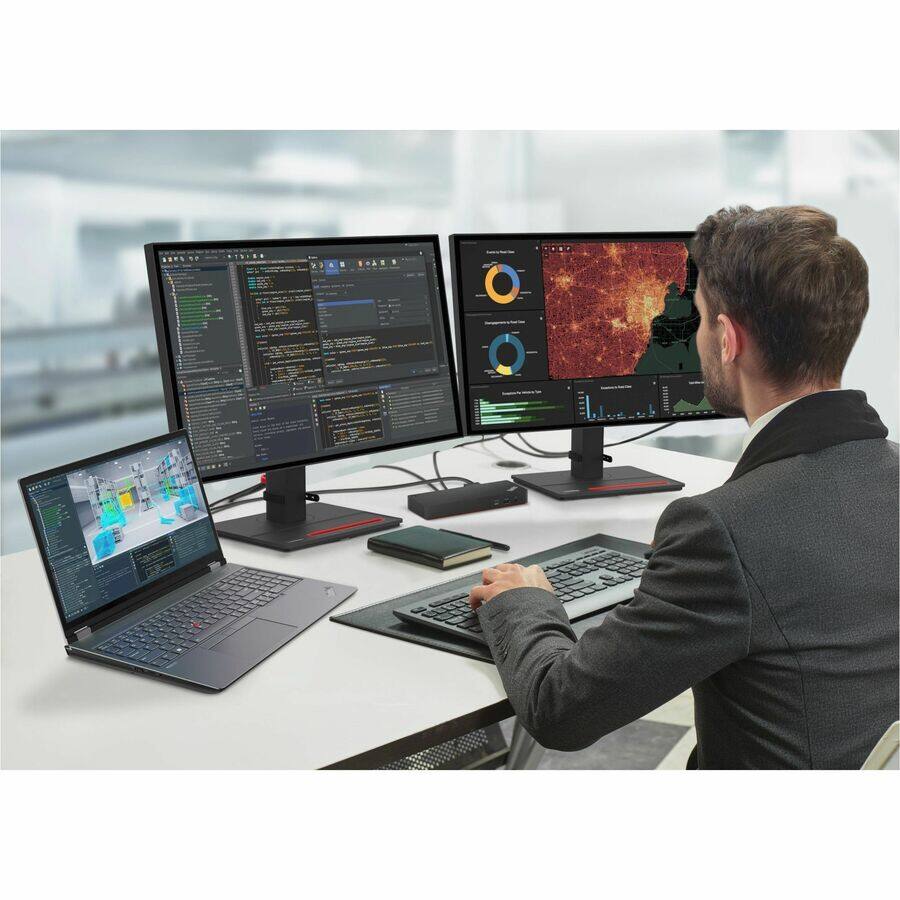 Alt View 7. Lenovo - Lenovo ThinkPad P16 Gen 2 21FA005AUS 16" Mobile Workstation - WQXGA - 165 Hz - Intel Core i7 14th Gen i7-14700HX - 32 GB - Storm Gray,Villi Black.